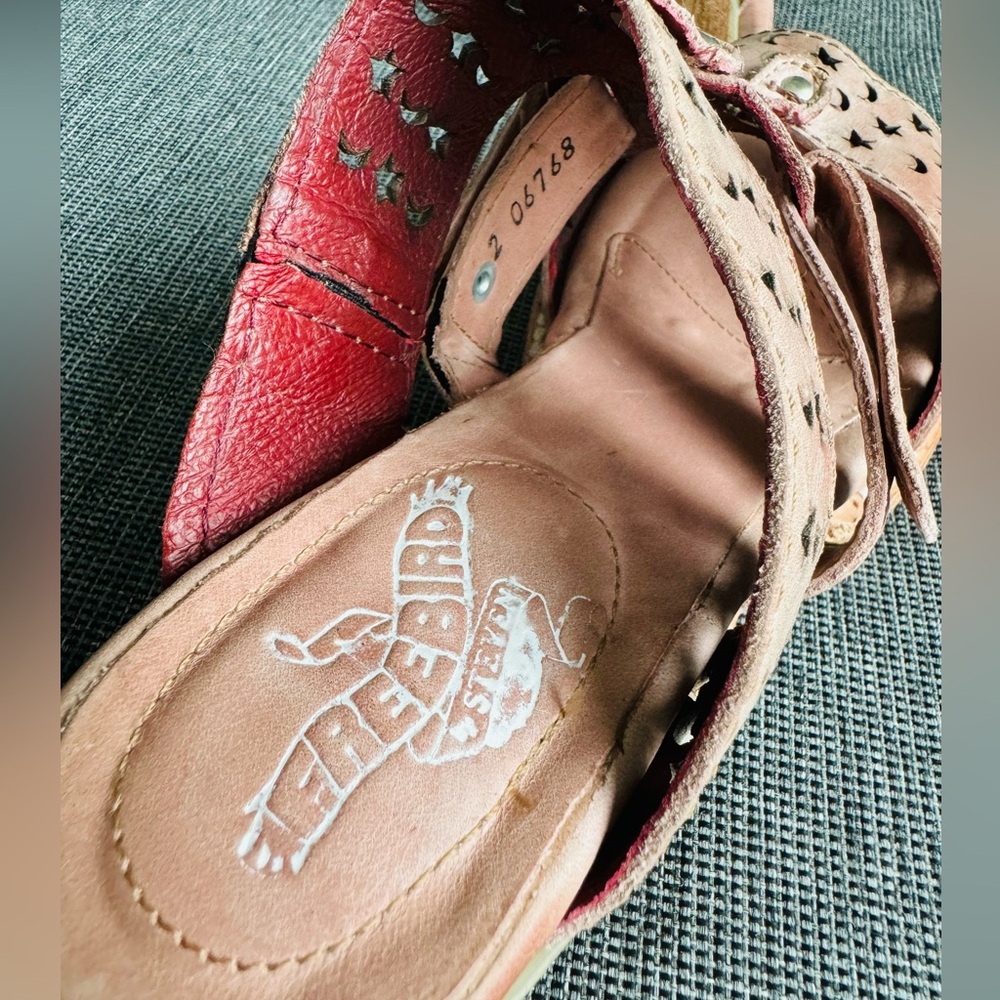 Moonstar Pink Leather Sandals Freebird by Steven - Picture 10 of 12